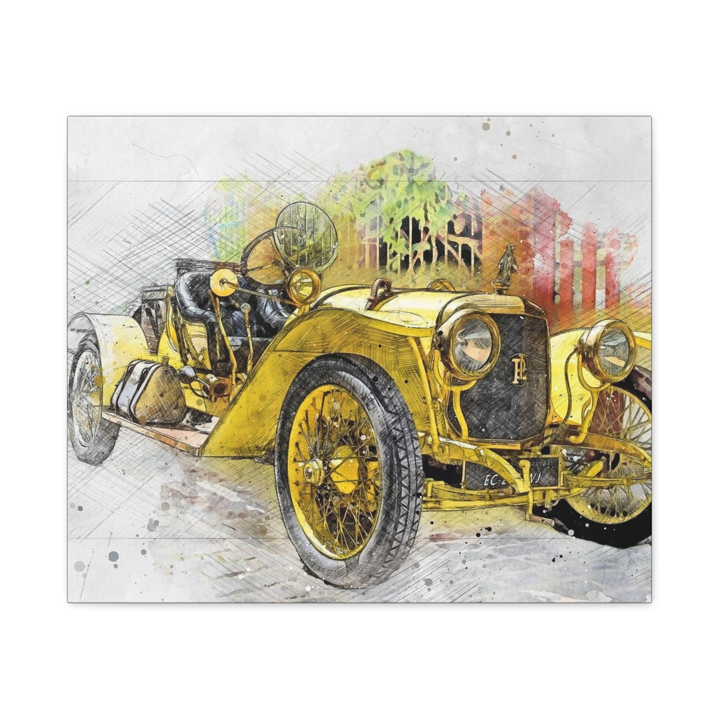 Car Matte Canvas, Stretched, 1.25"