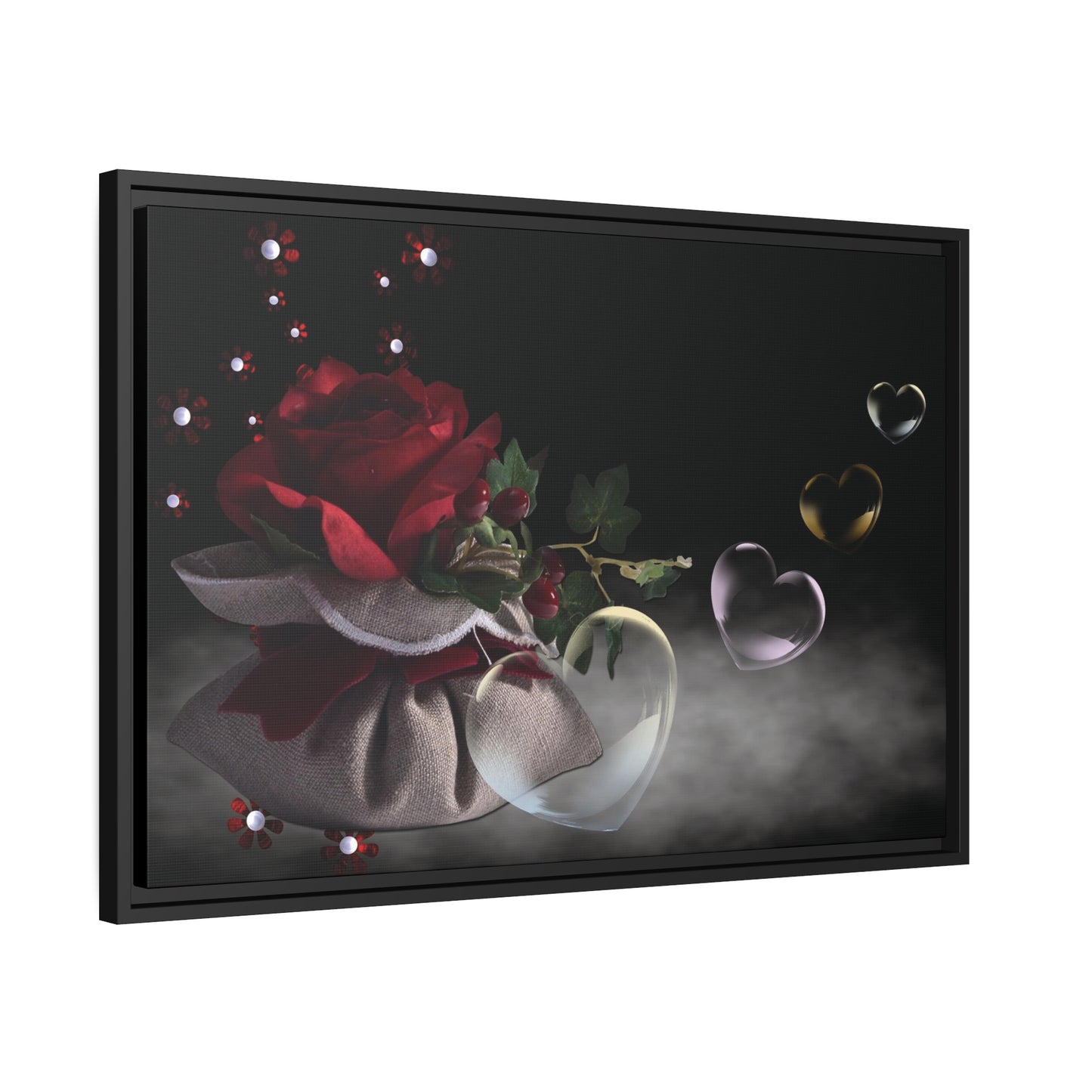 Rose Matte Canvas, Black Frame