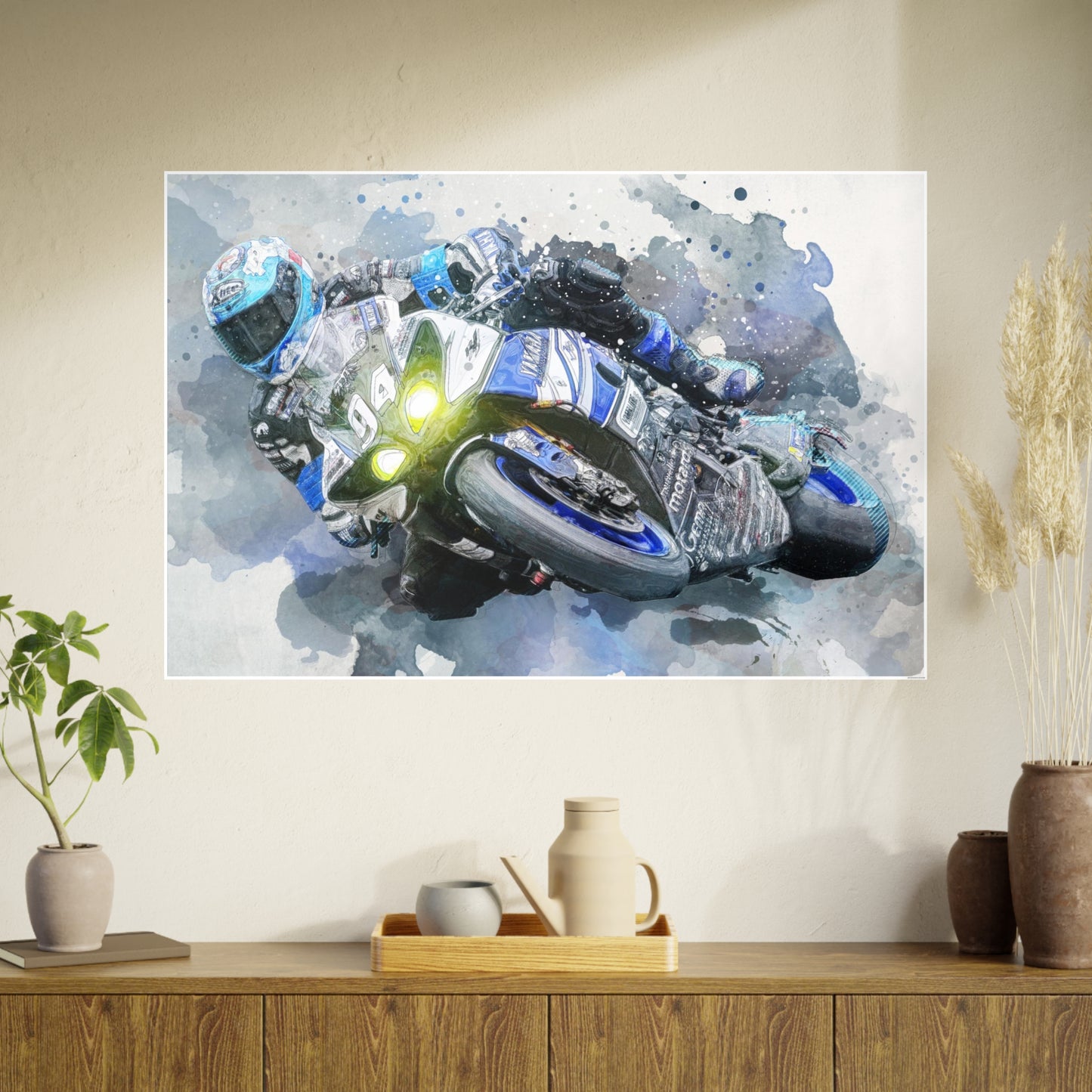 Motorcycle Race Photo Art Paper Posters