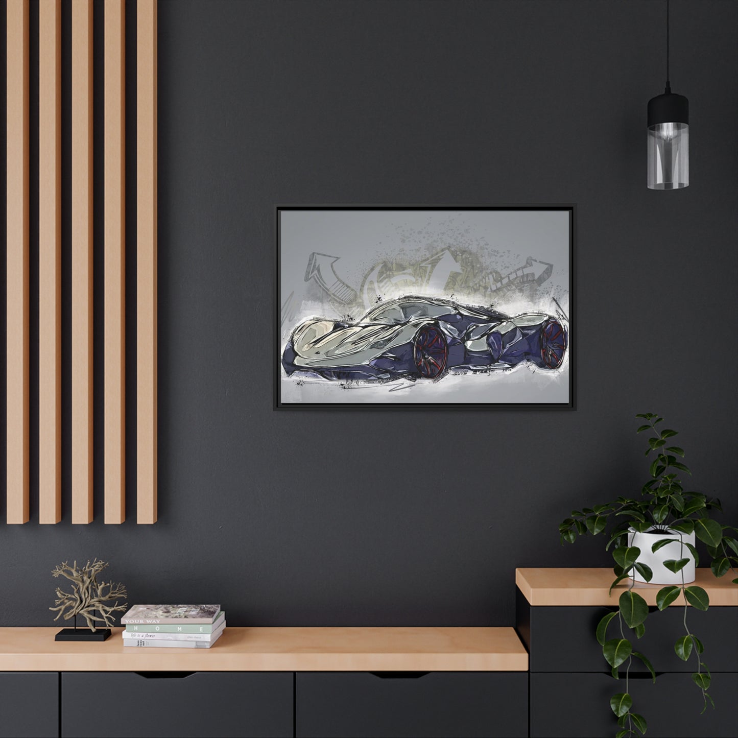 Car Matte Canvas, Black Frame