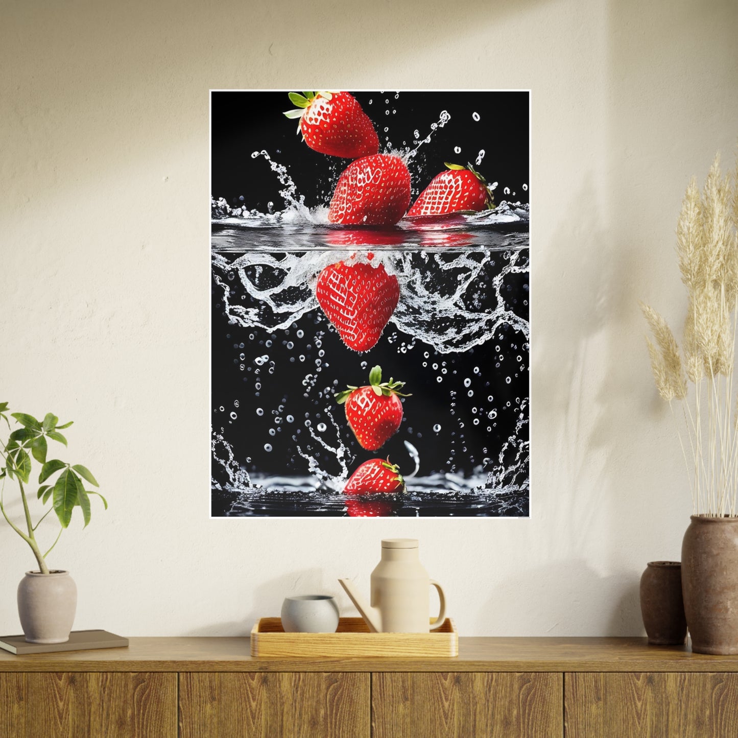Strawberries AI Gen Photo Art Paper Posters