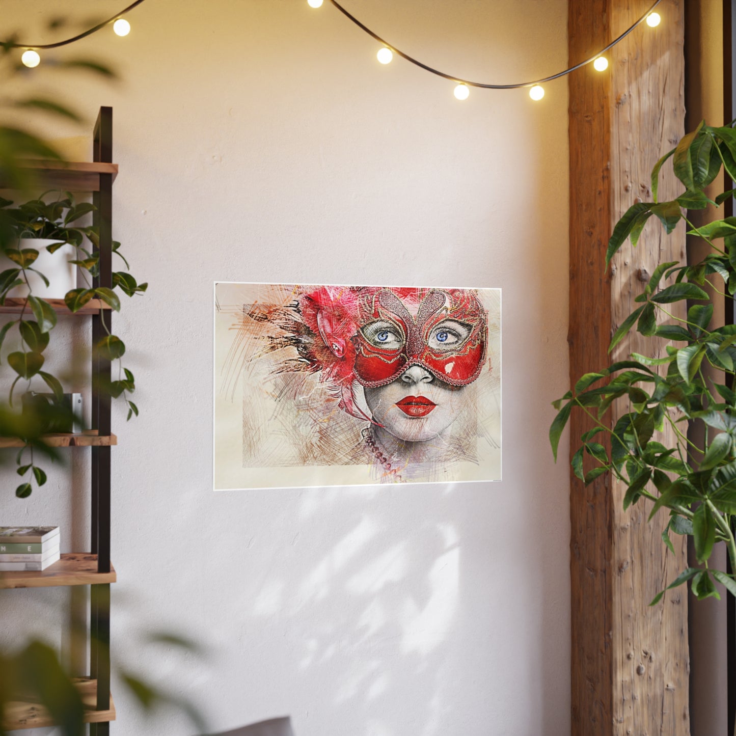 Woman Mask Carnival Photo Art Paper Posters