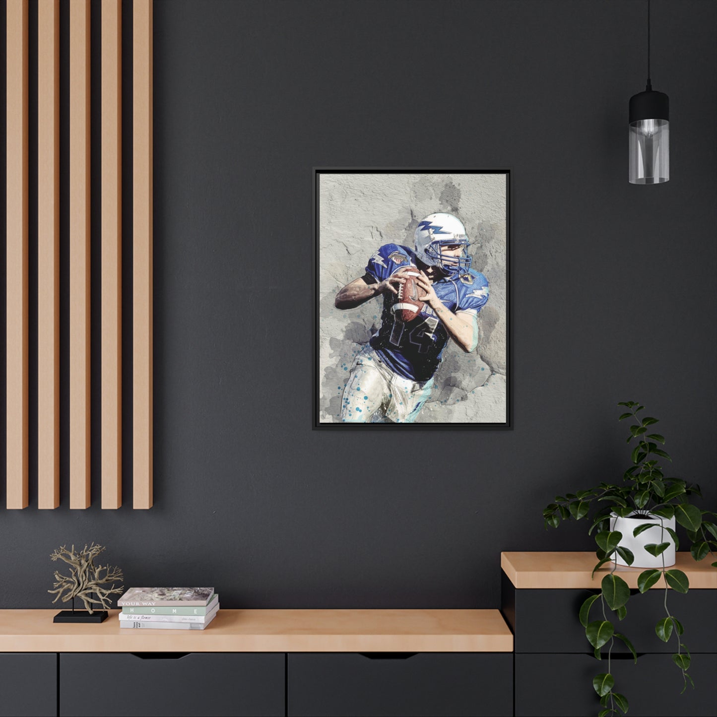 Quarterback Matte Canvas, Black Frame