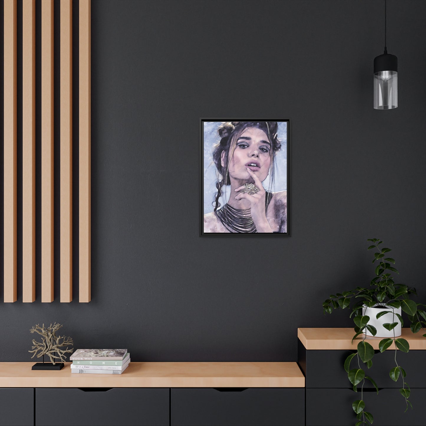 Woman Matte Canvas, Black Frame