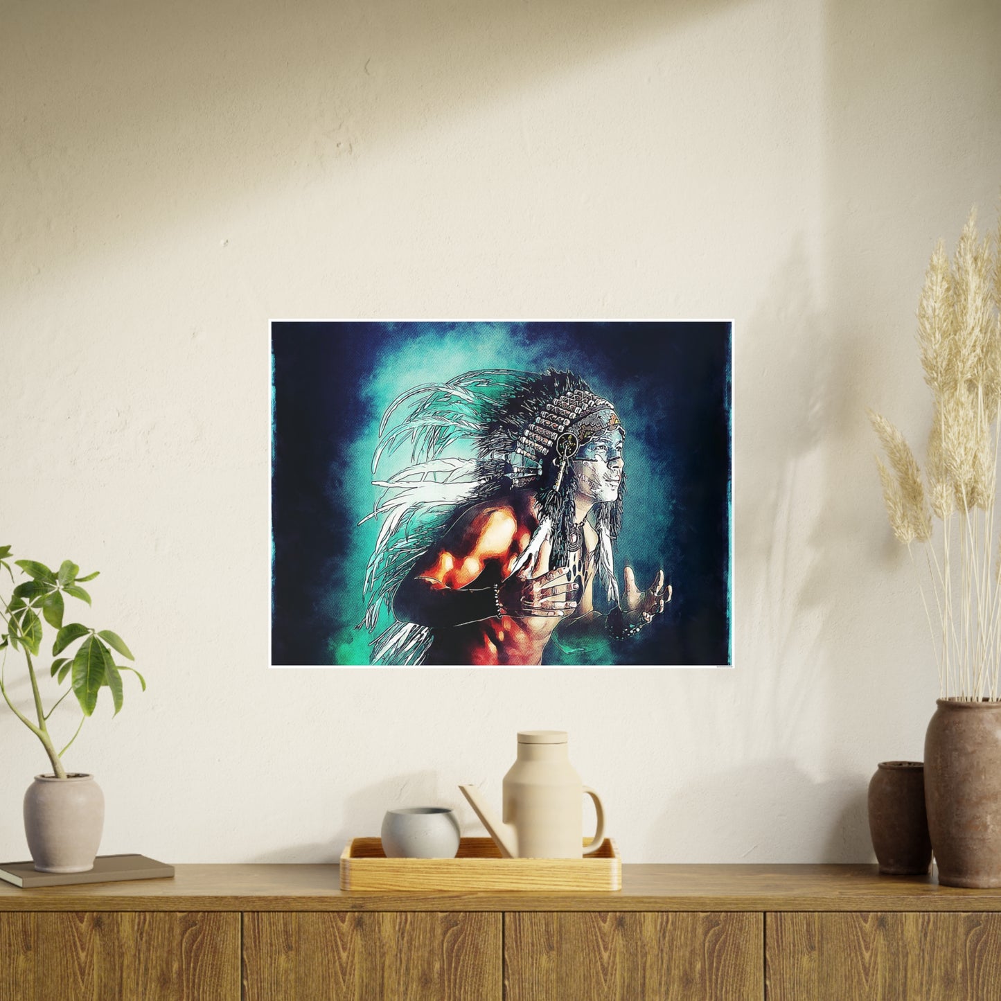 First Nation Man Photo Art Paper Posters