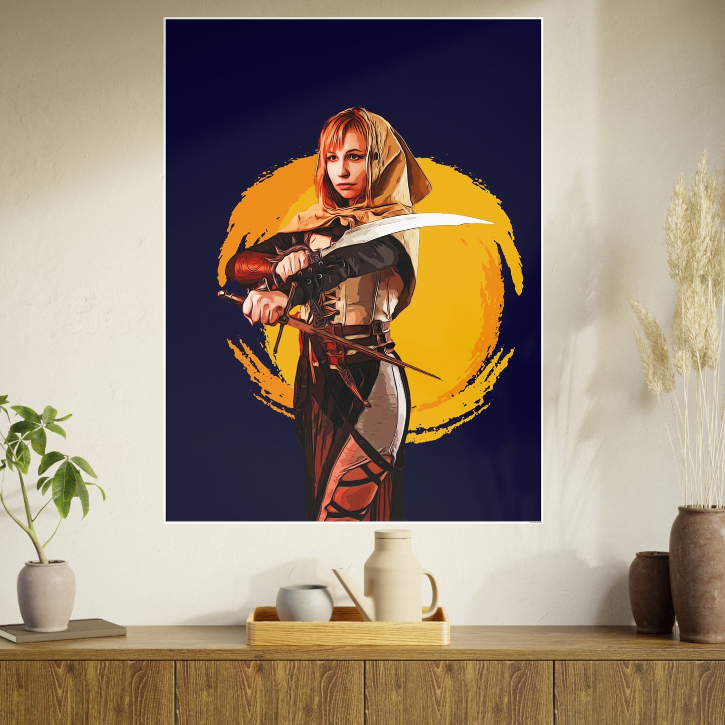 Cosplay Woman Warrior Photo Art Paper Posters