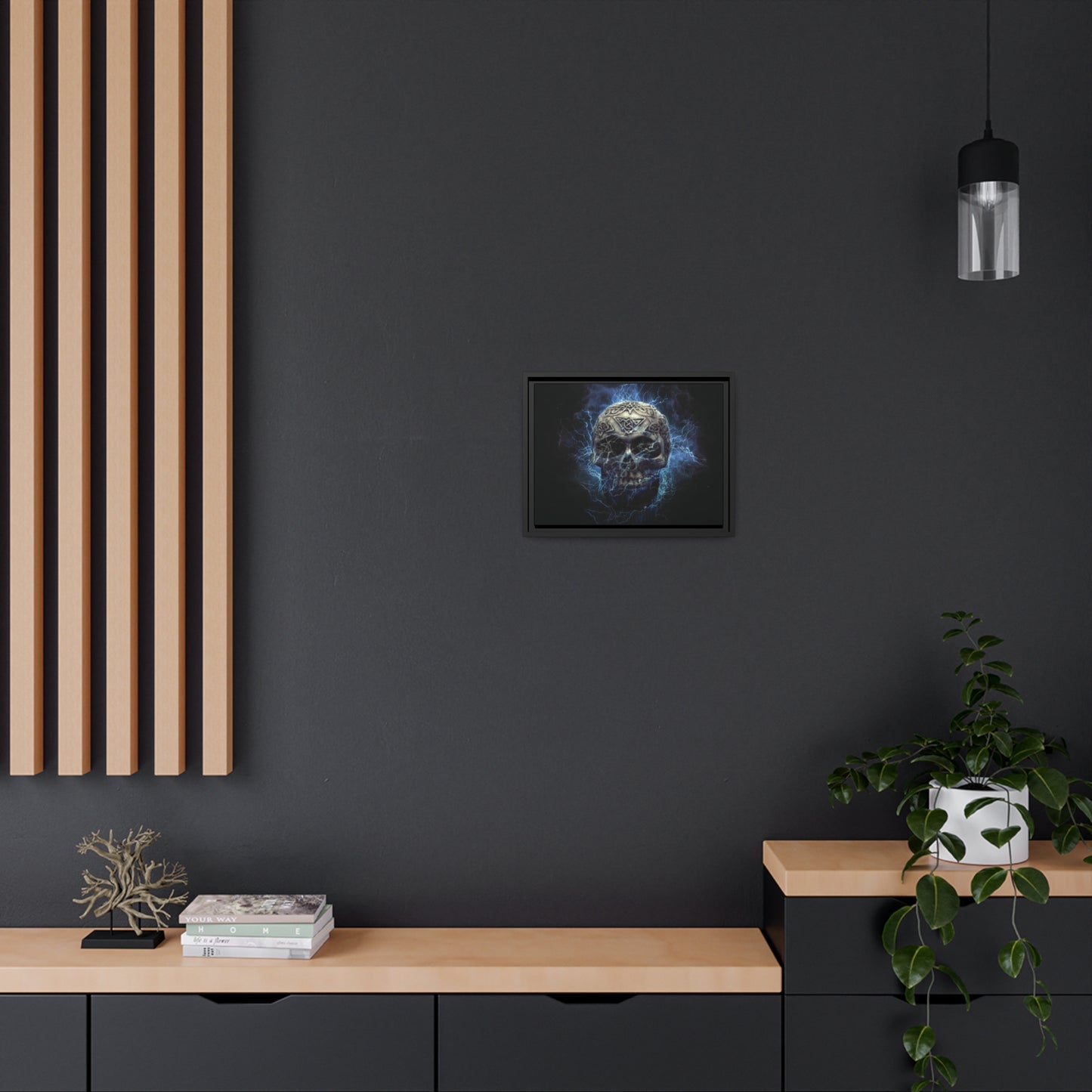 Skull Matte Canvas, Black Frame