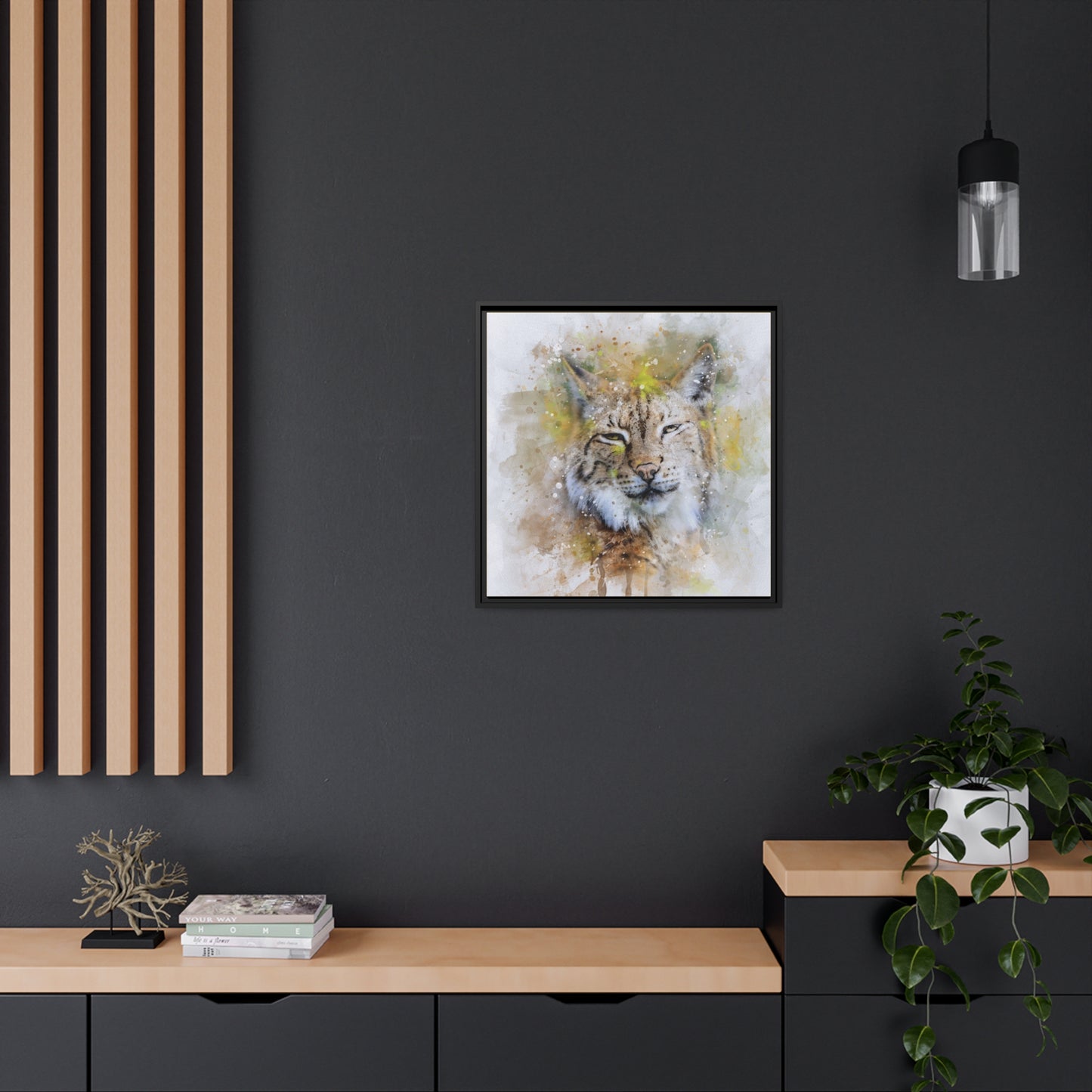 Bobcat Matte Canvas, Black Frame