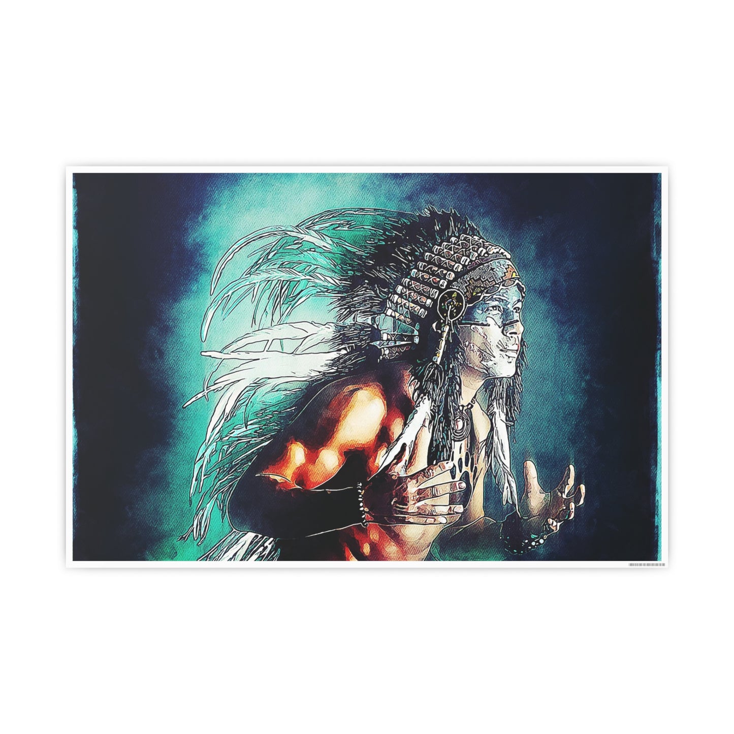 First Nation Man Photo Art Paper Posters