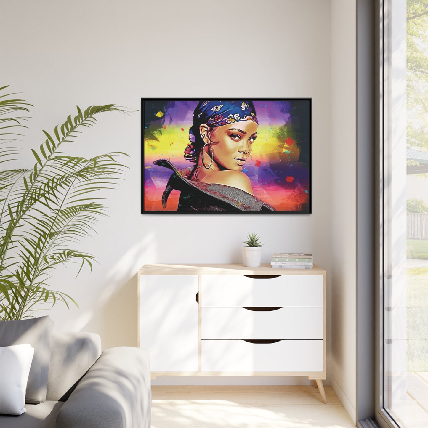 Woman Matte Canvas, Black Frame
