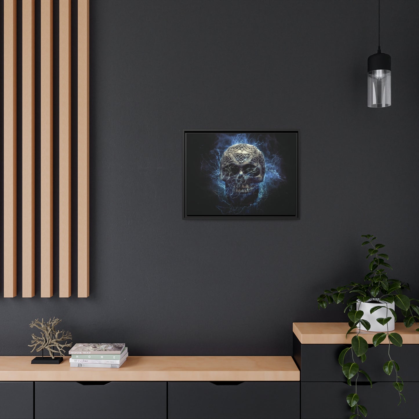 Skull Matte Canvas, Black Frame