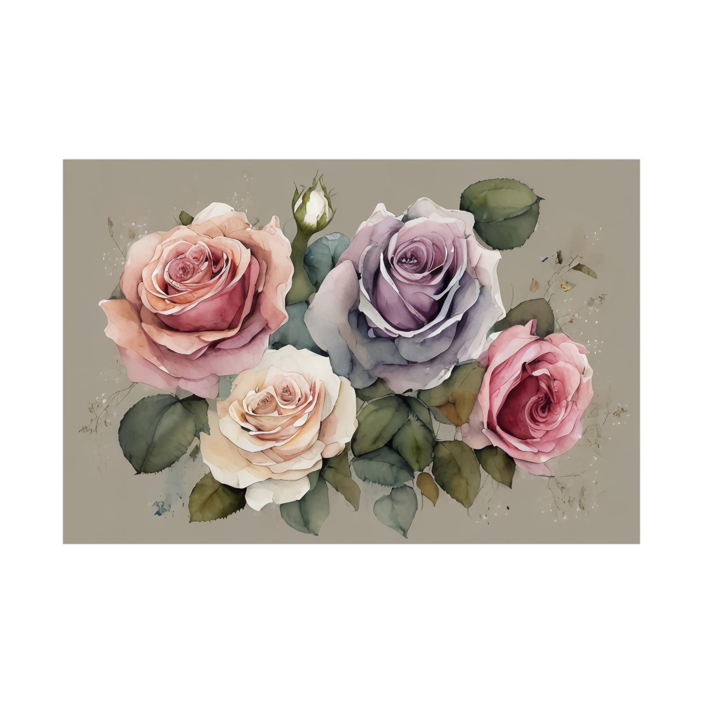 Roses AI Gen Rolled Posters