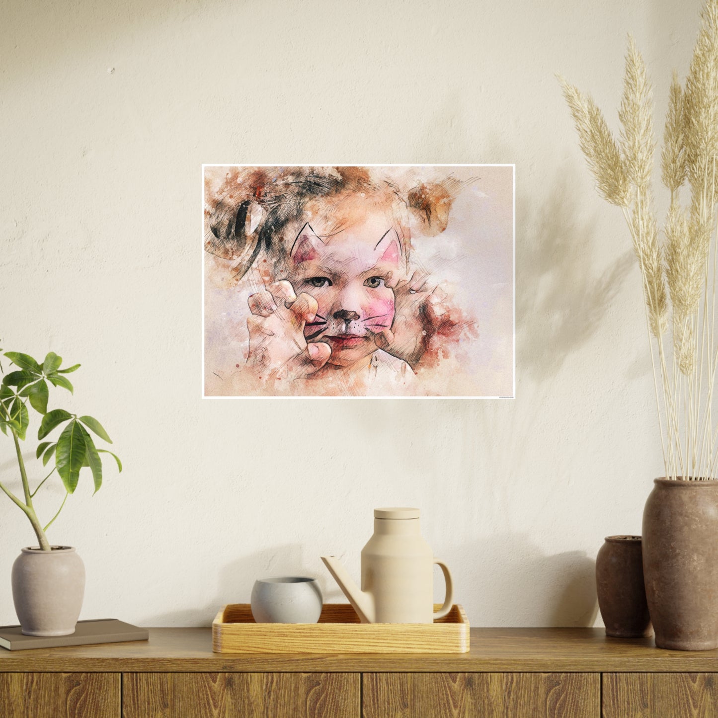 Baby Cat Girl Photo Art Paper Posters