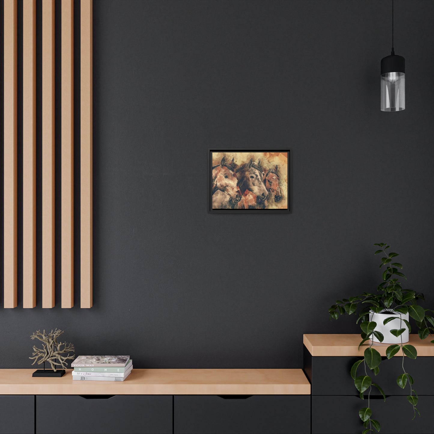 Horses Matte Canvas, Black Frame