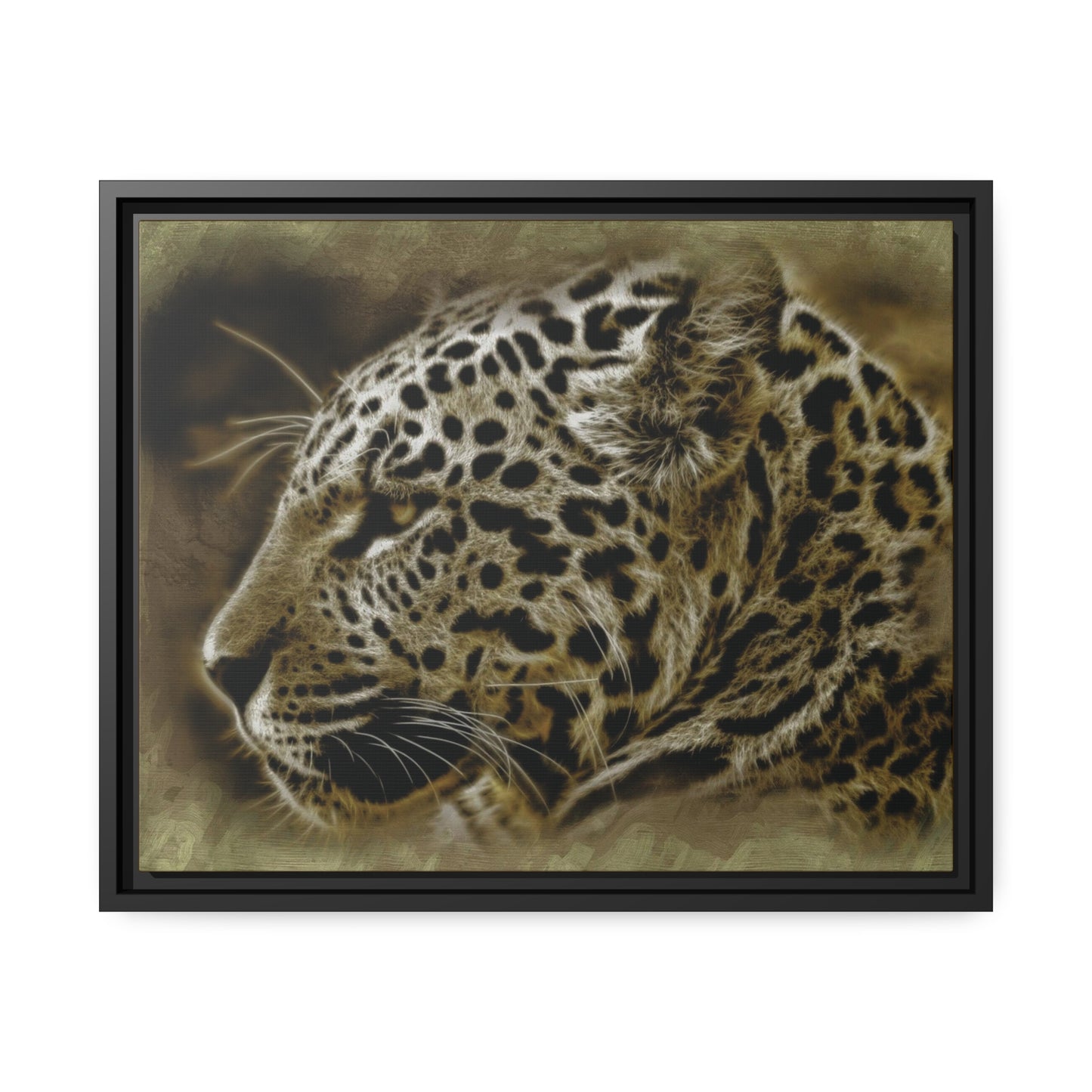 Jaguar Matte Canvas, Black Frame