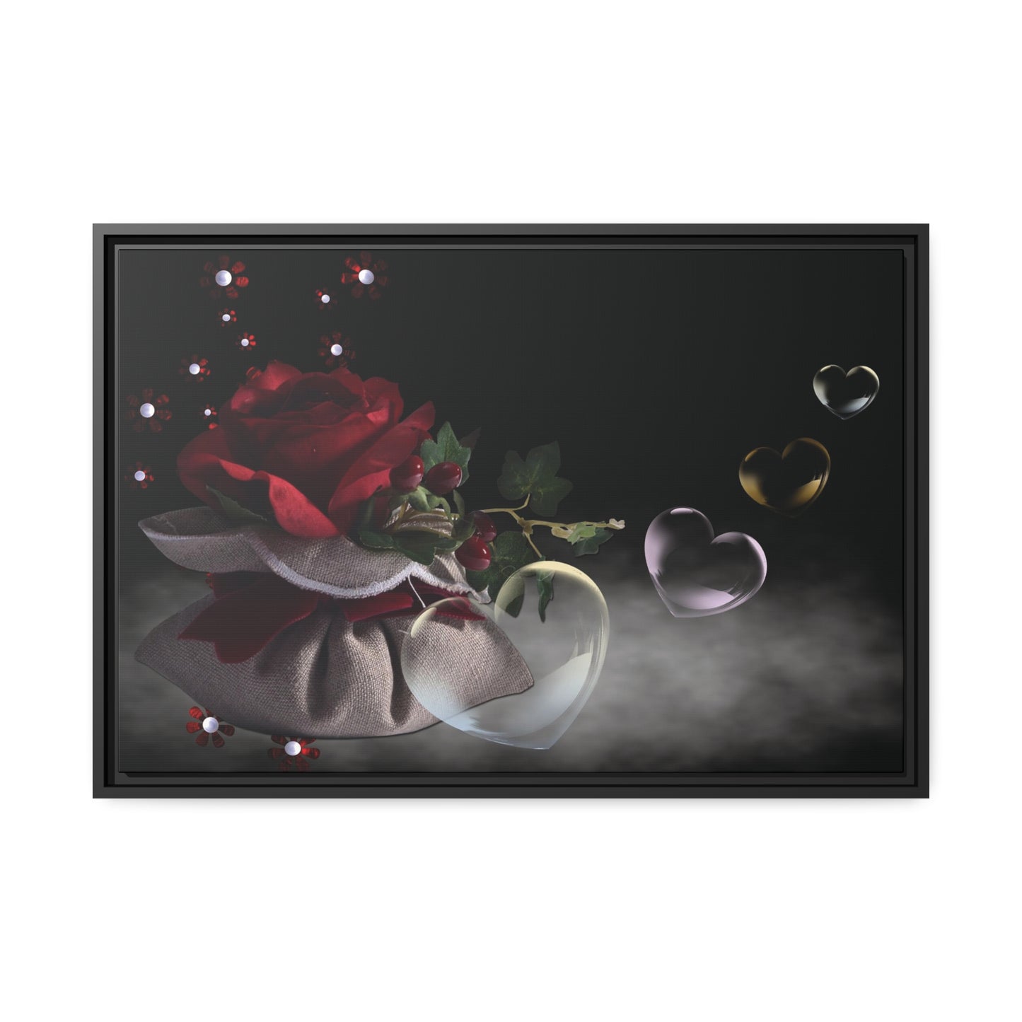 Rose Matte Canvas, Black Frame