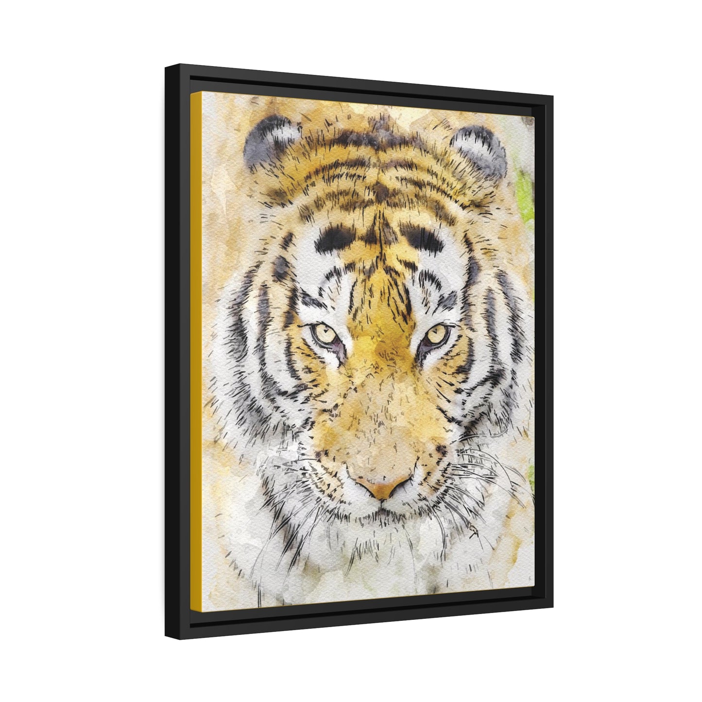 Tiger Matte Canvas, Black Frame