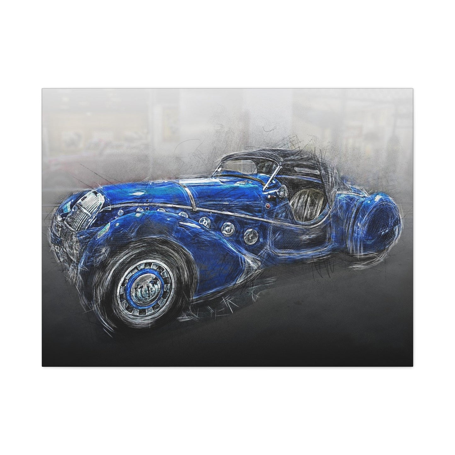 Car Matte Canvas, Stretched, 1.25"