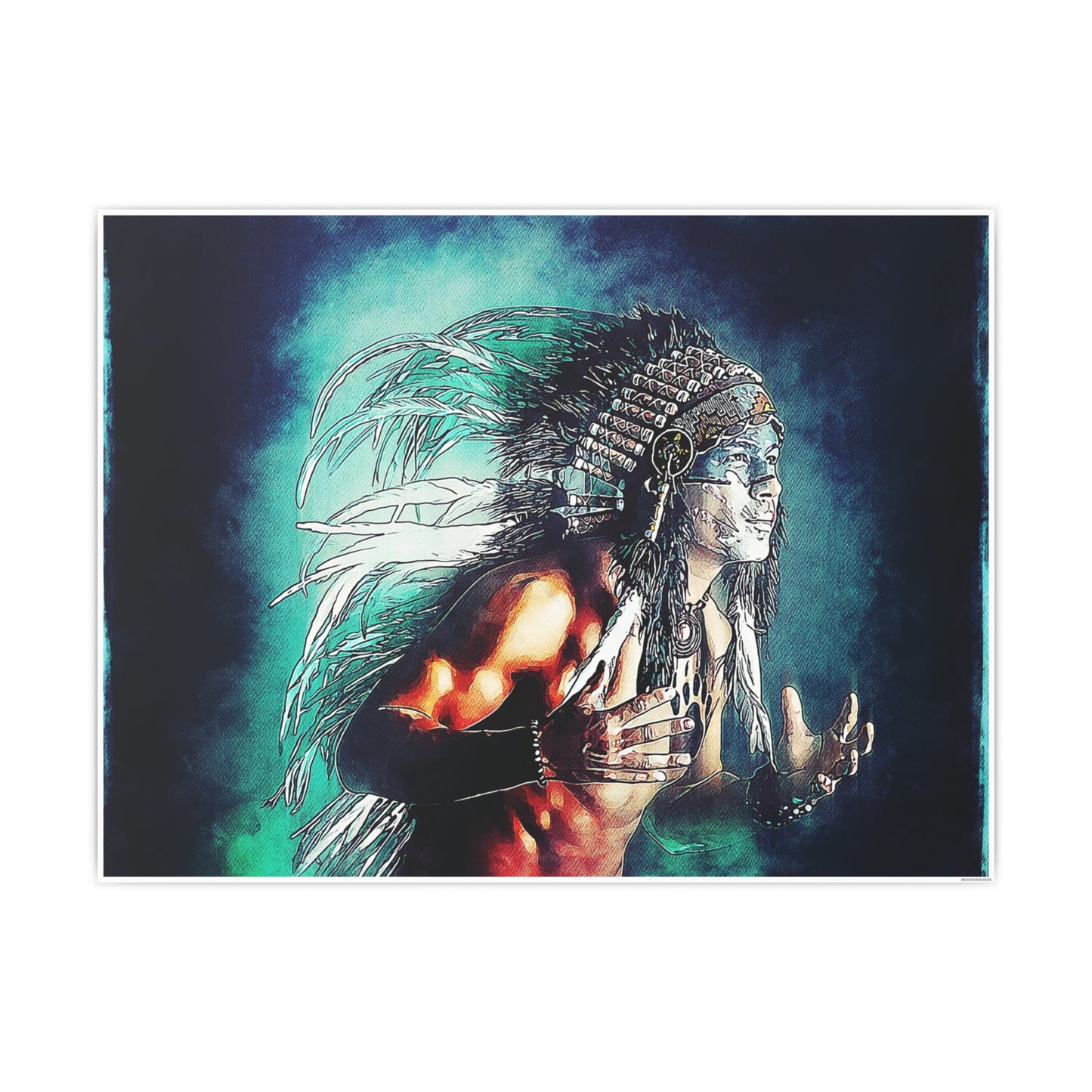 First Nation Man Photo Art Paper Posters