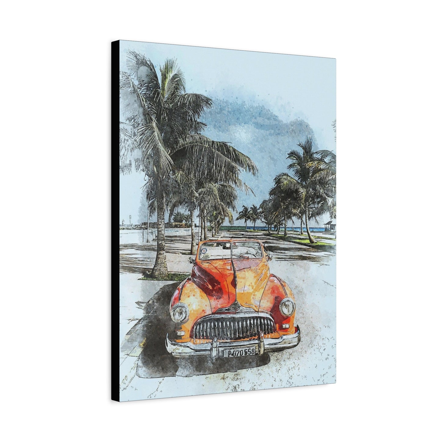 Car Matte Canvas, Stretched, 1.25"