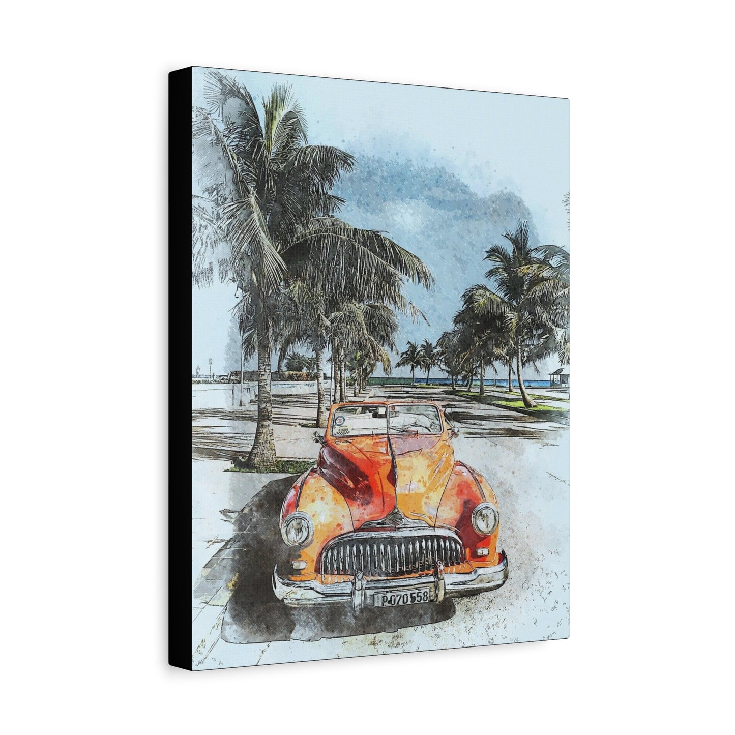 Car Matte Canvas, Stretched, 1.25"