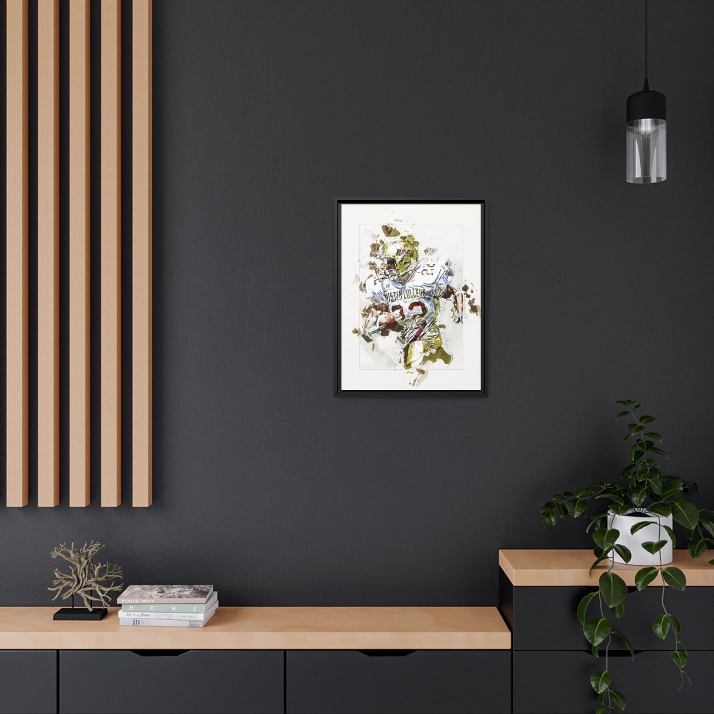 Football Matte Canvas, Black Frame