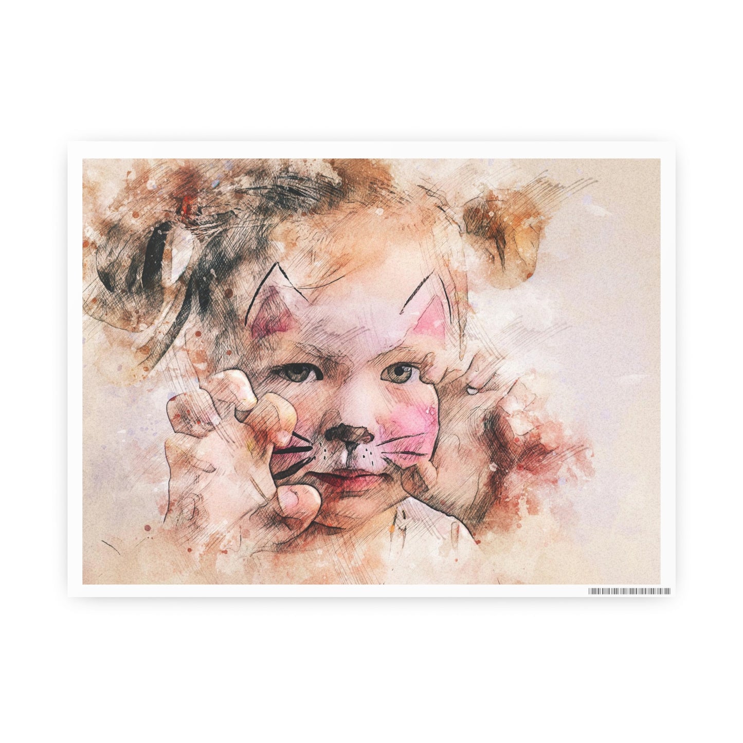 Baby Cat Girl Photo Art Paper Posters