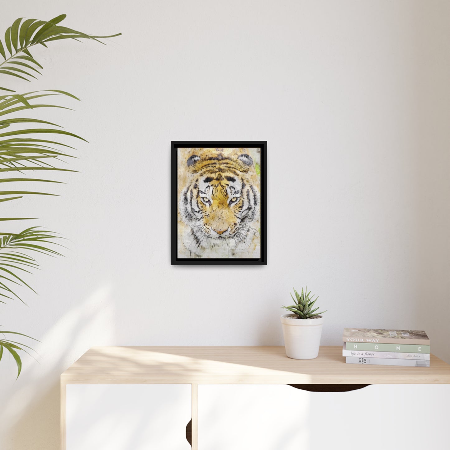 Tiger Matte Canvas, Black Frame
