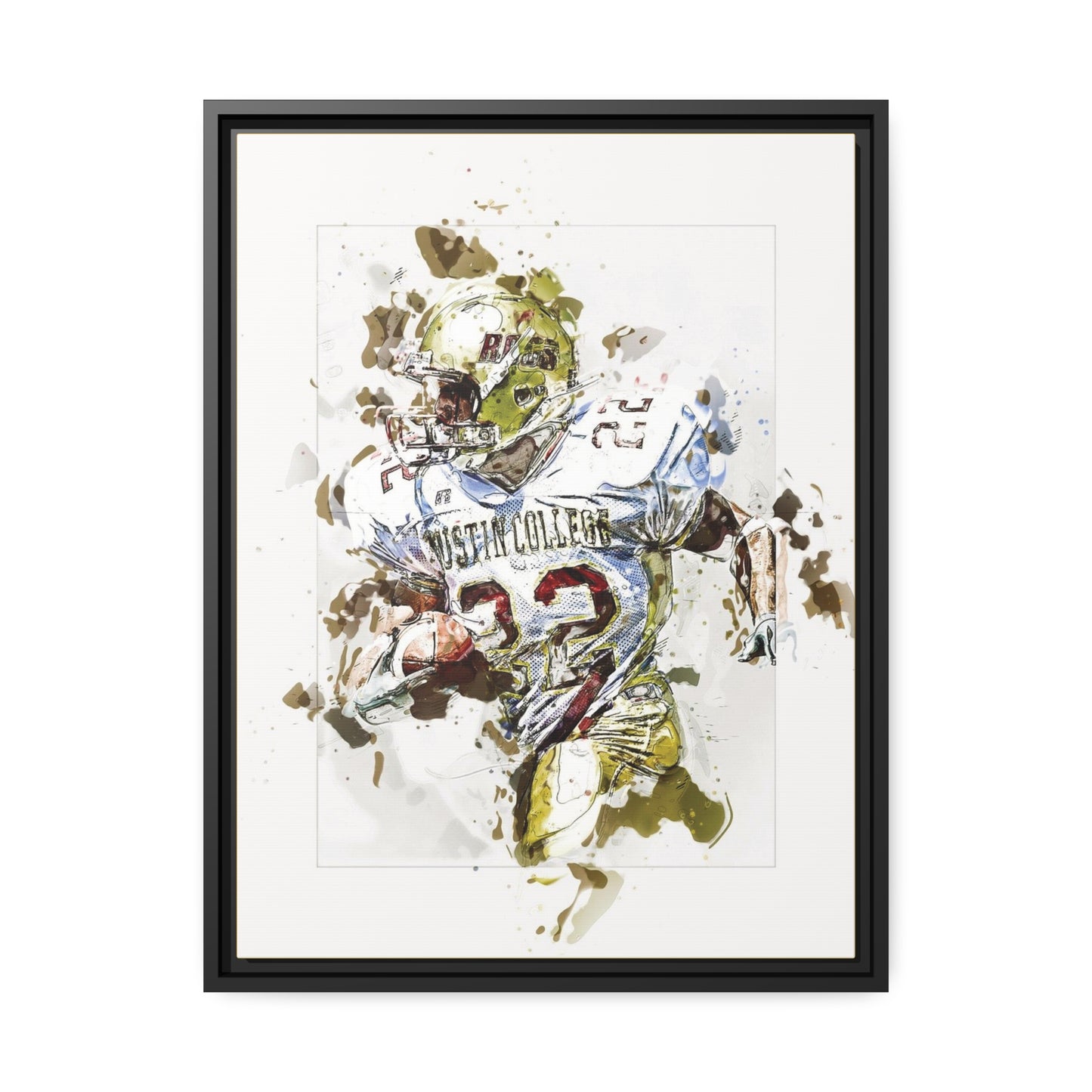 Football Matte Canvas, Black Frame