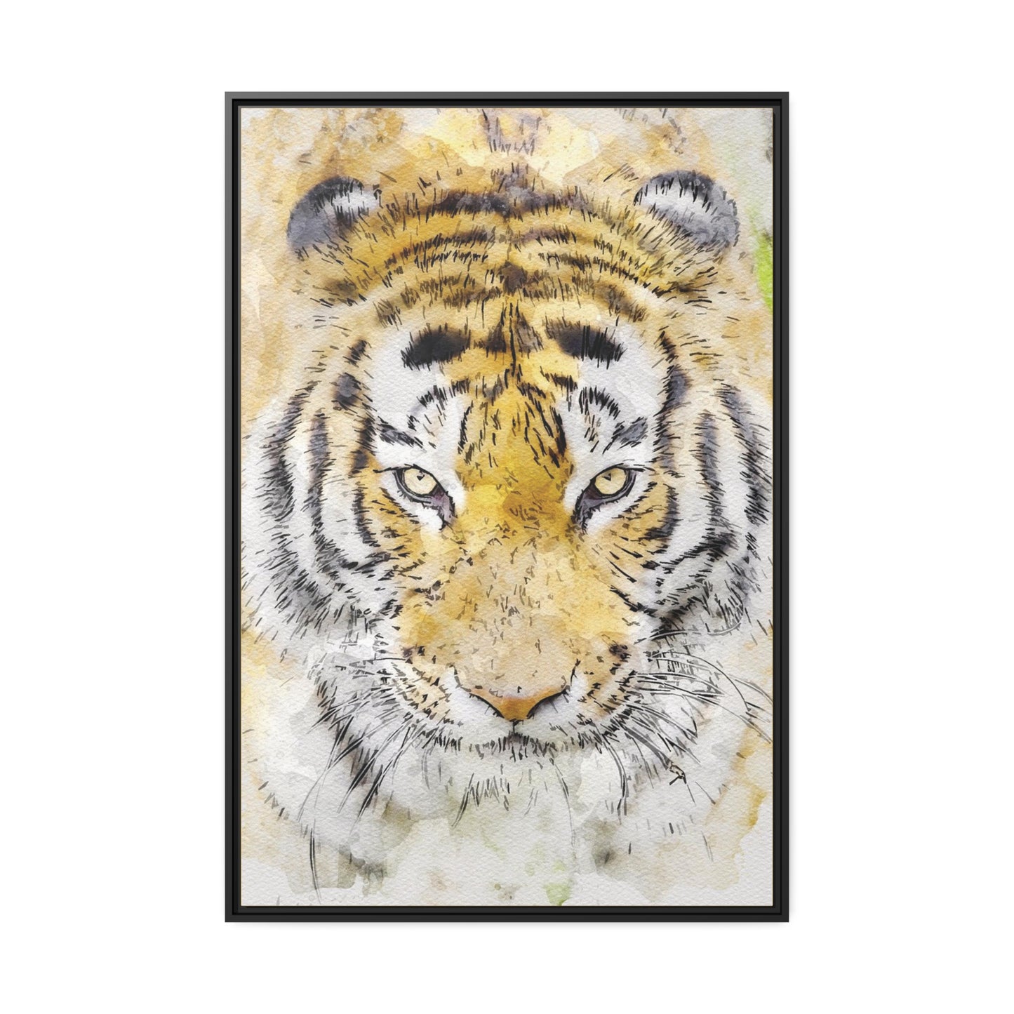 Tiger Matte Canvas, Black Frame