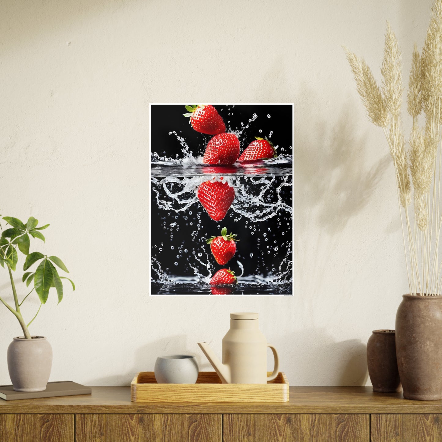 Strawberries AI Gen Photo Art Paper Posters