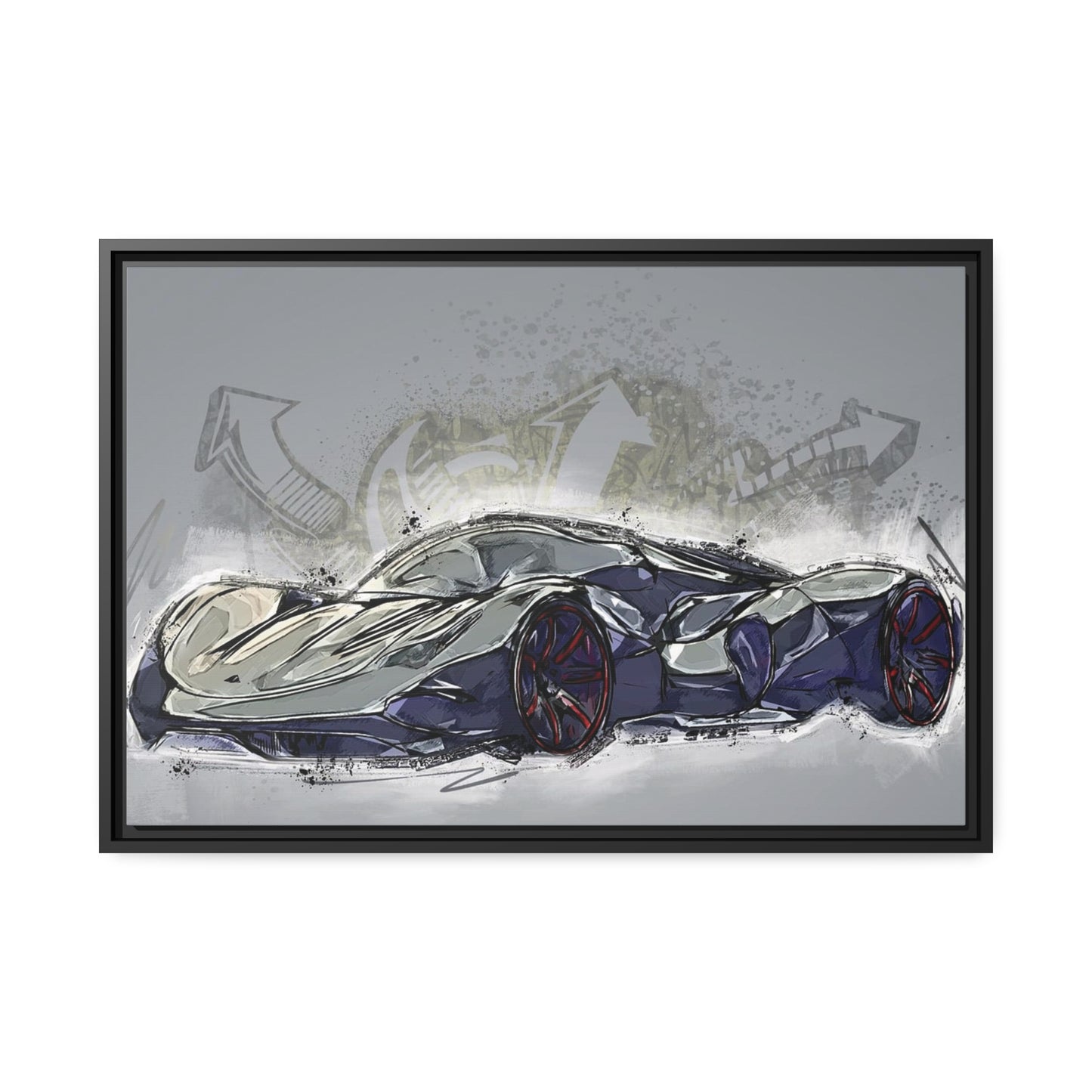 Car Matte Canvas, Black Frame