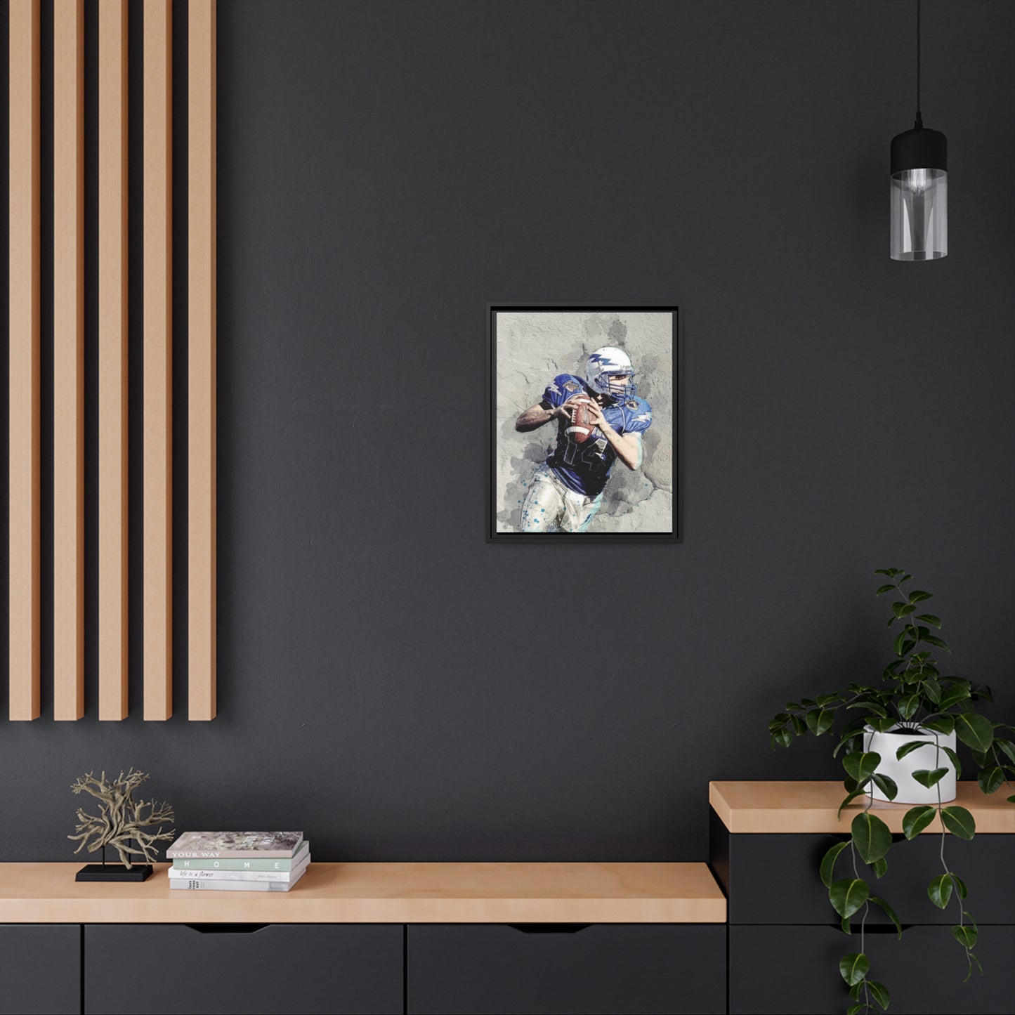 Quarterback Matte Canvas, Black Frame