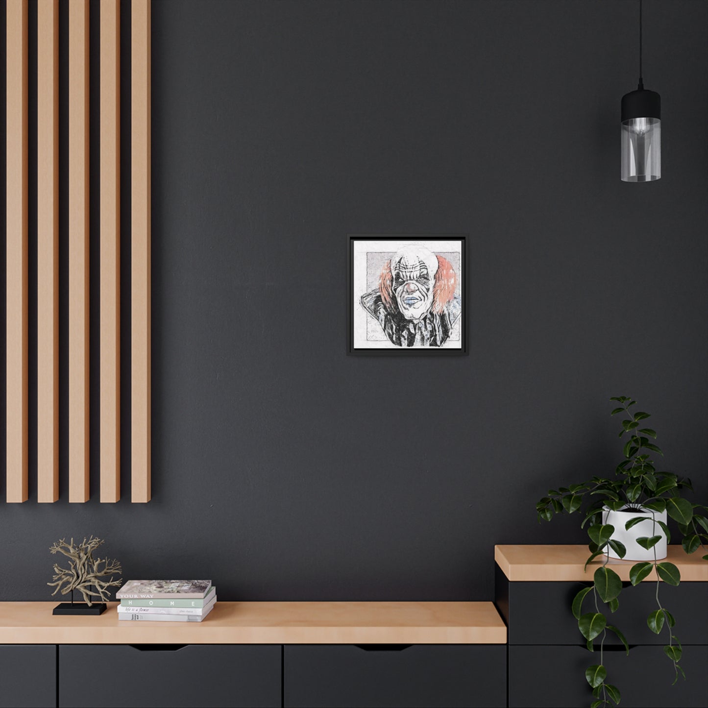 Clown Matte Canvas, Black Frame