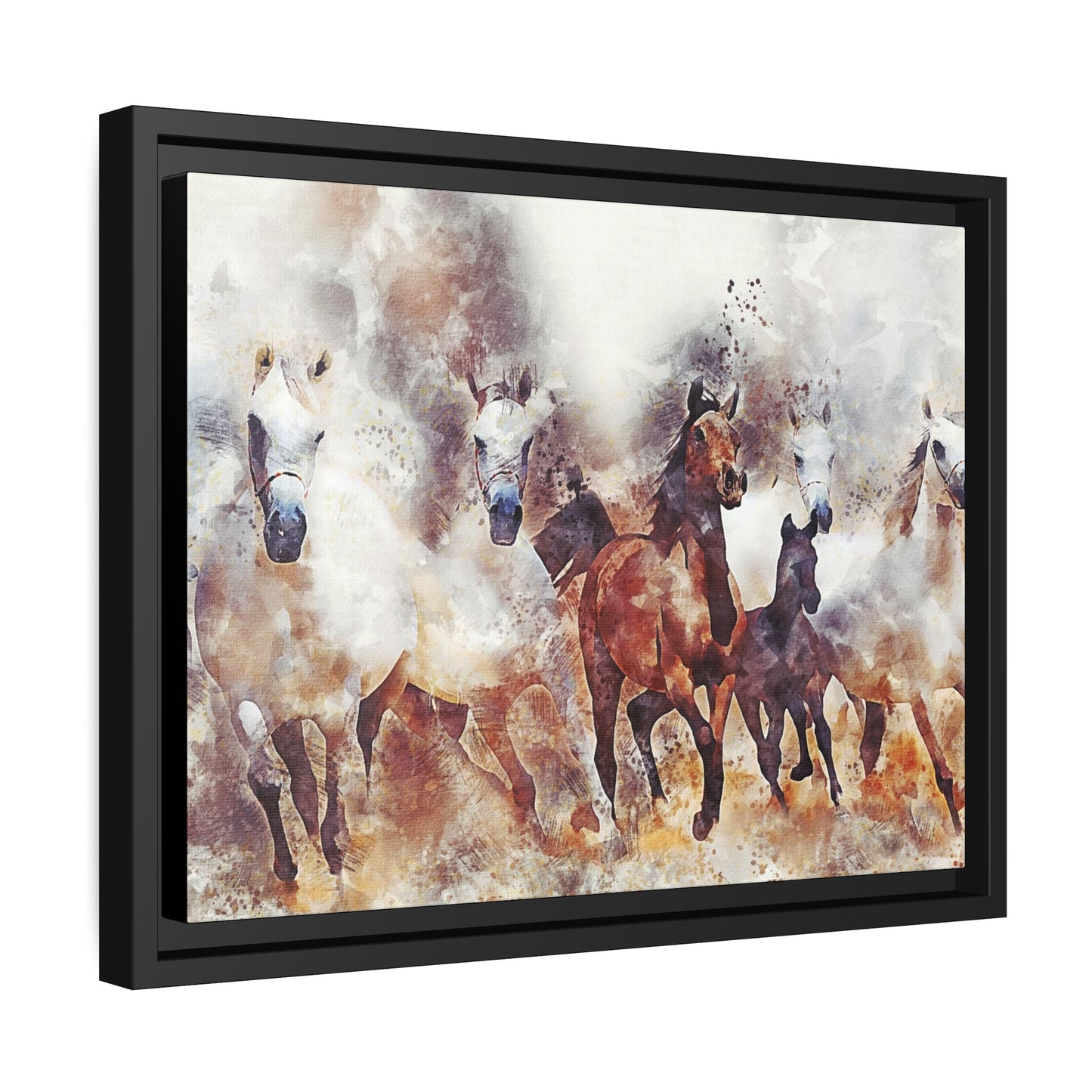 Horses Matte Canvas, Black Frame