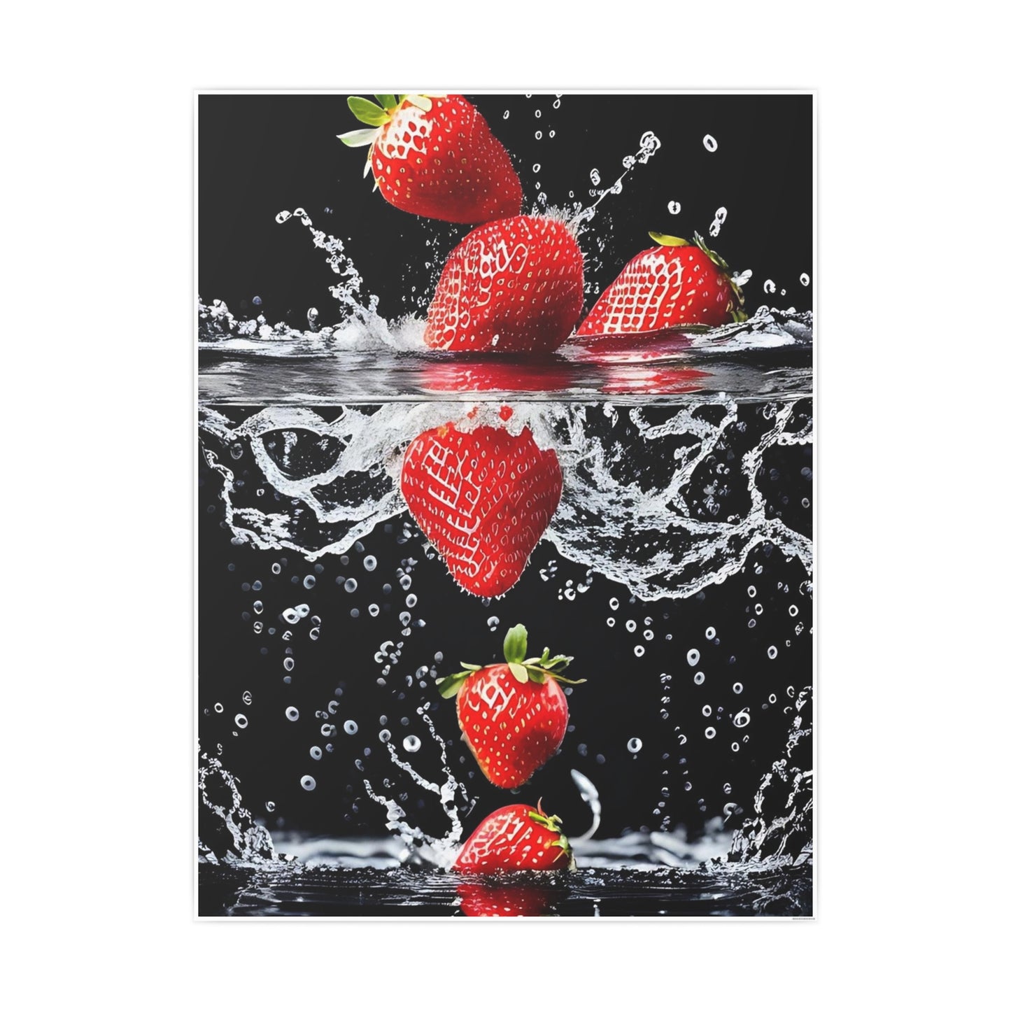 Strawberries AI Gen Photo Art Paper Posters
