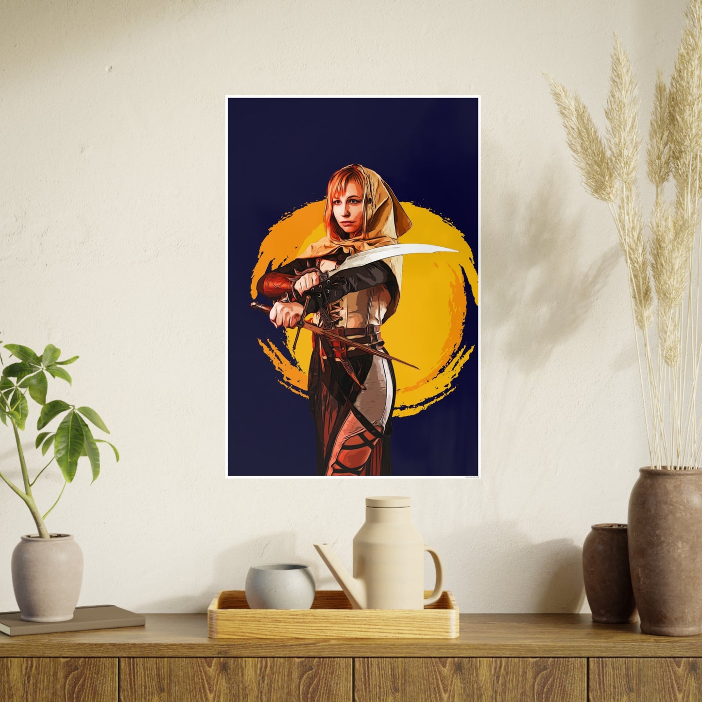 Cosplay Woman Warrior Photo Art Paper Posters