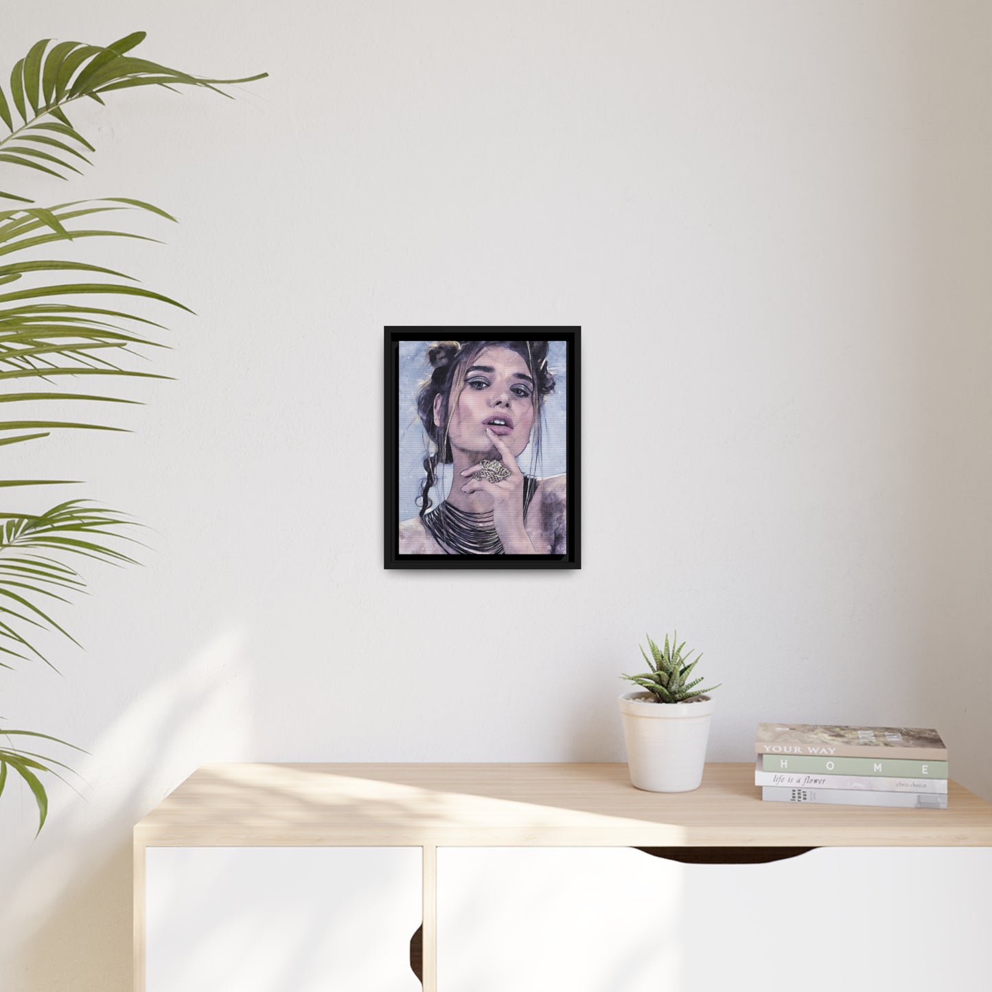 Woman Matte Canvas, Black Frame