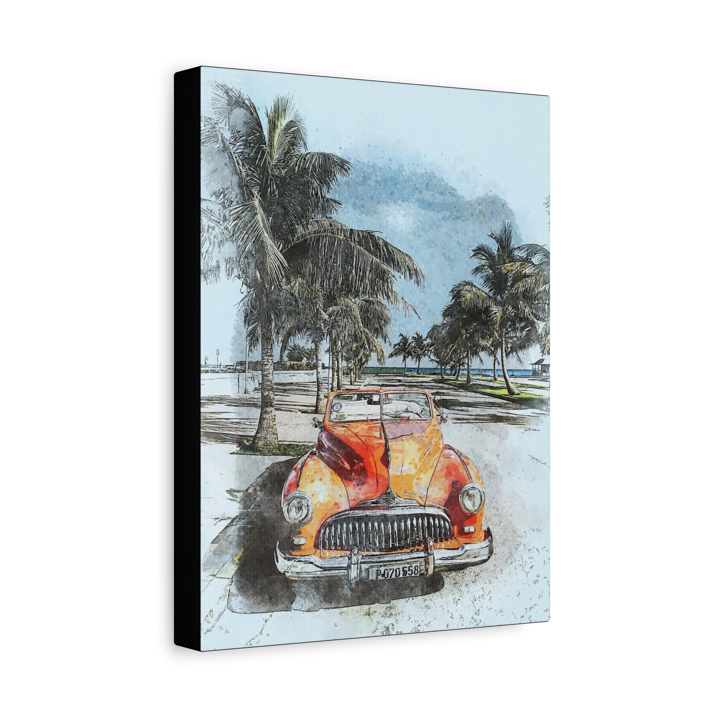 Car Matte Canvas, Stretched, 1.25"