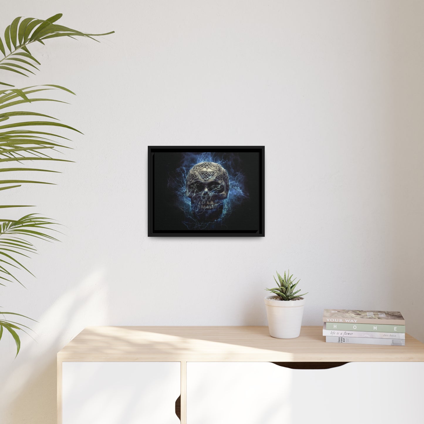Skull Matte Canvas, Black Frame