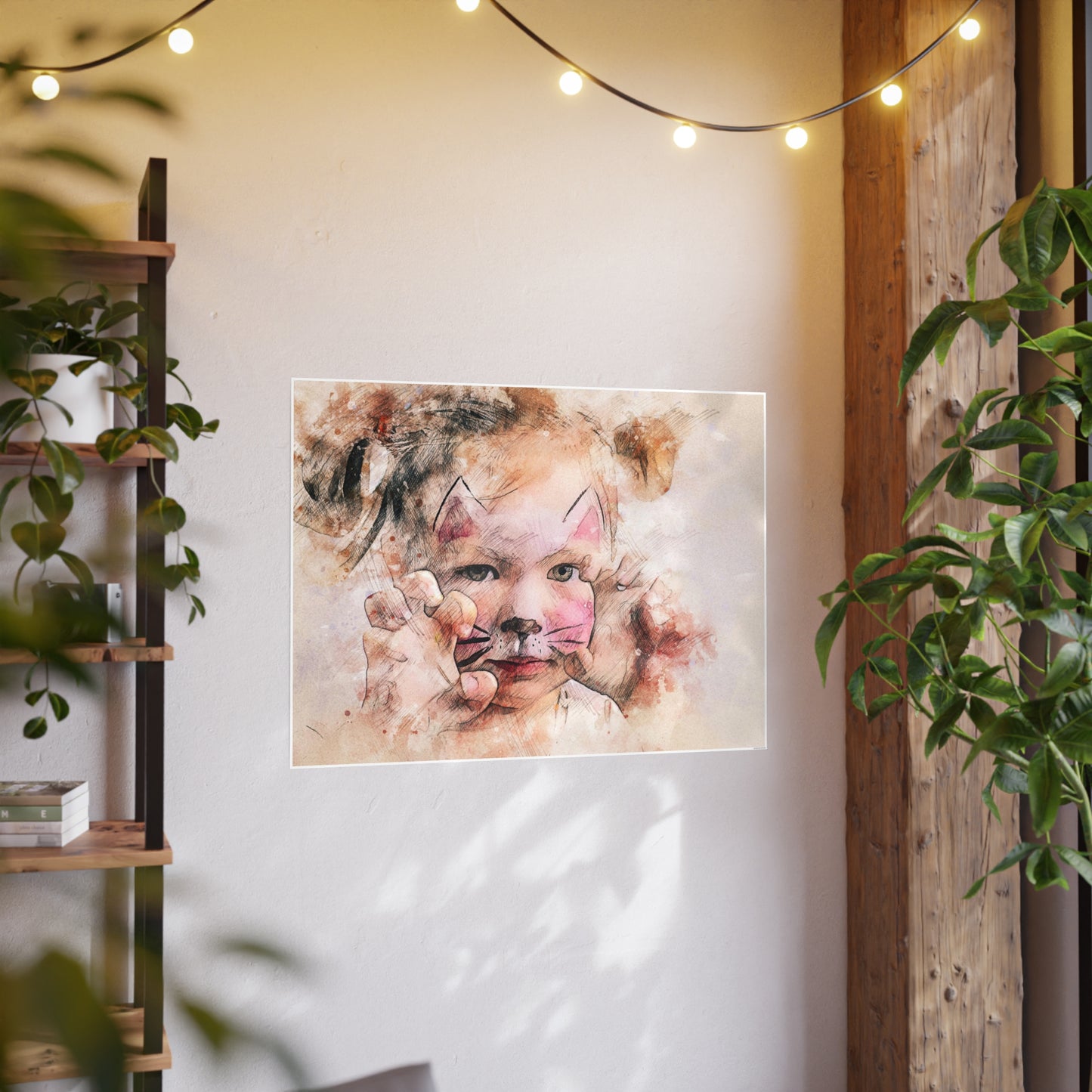 Baby Cat Girl Photo Art Paper Posters