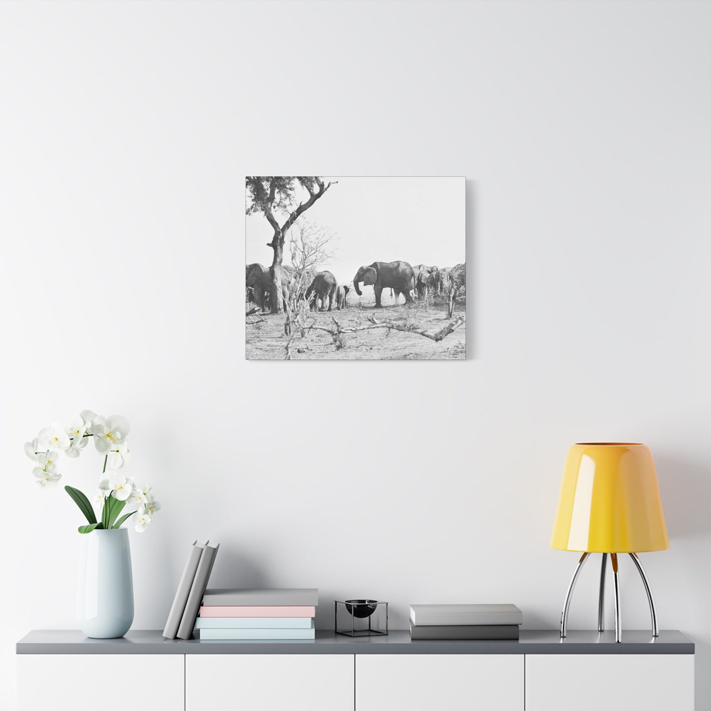 Elephants Matte Canvas, Stretched, 1.25"