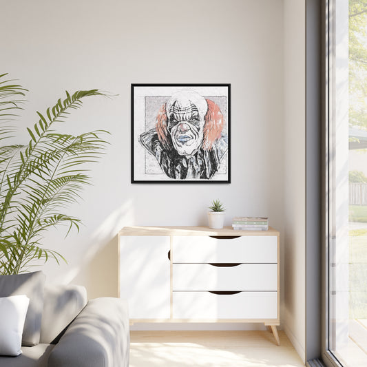 Clown Matte Canvas, Black Frame