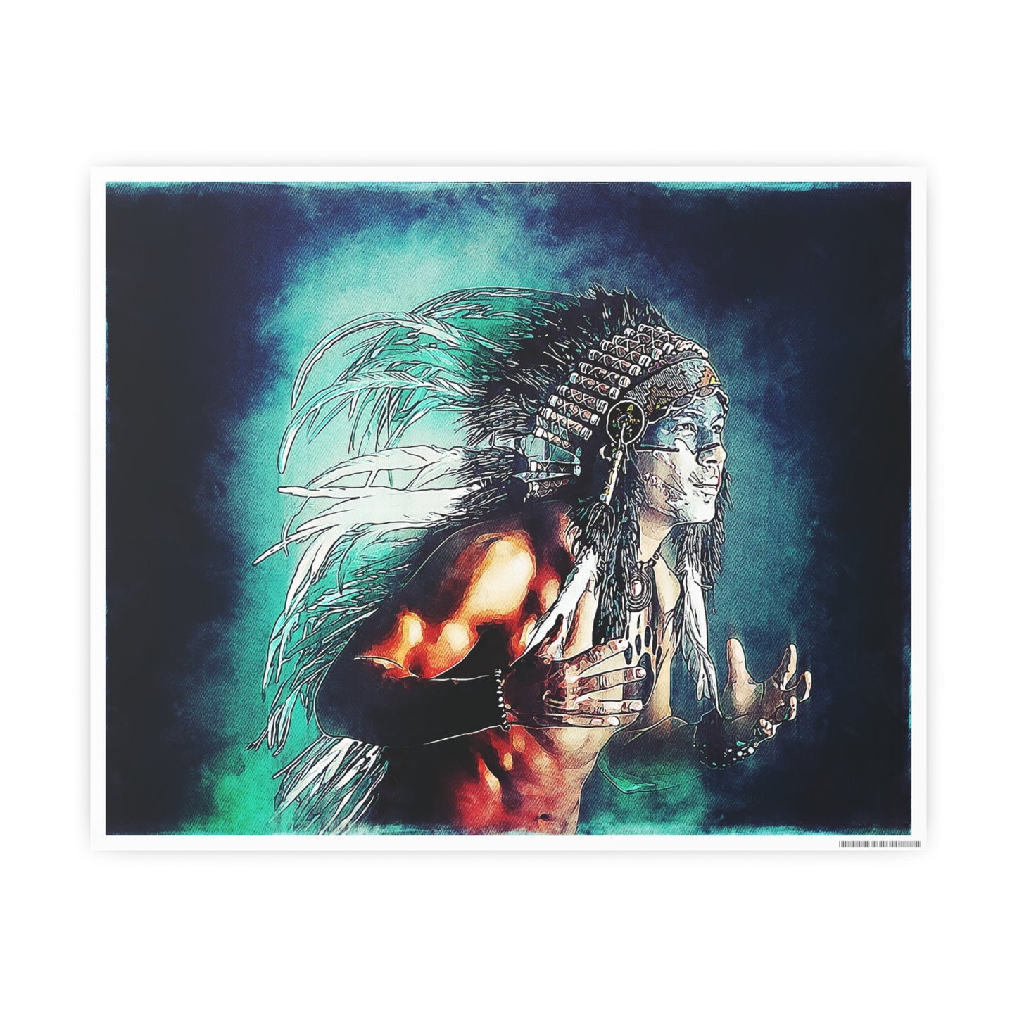First Nation Man Photo Art Paper Posters