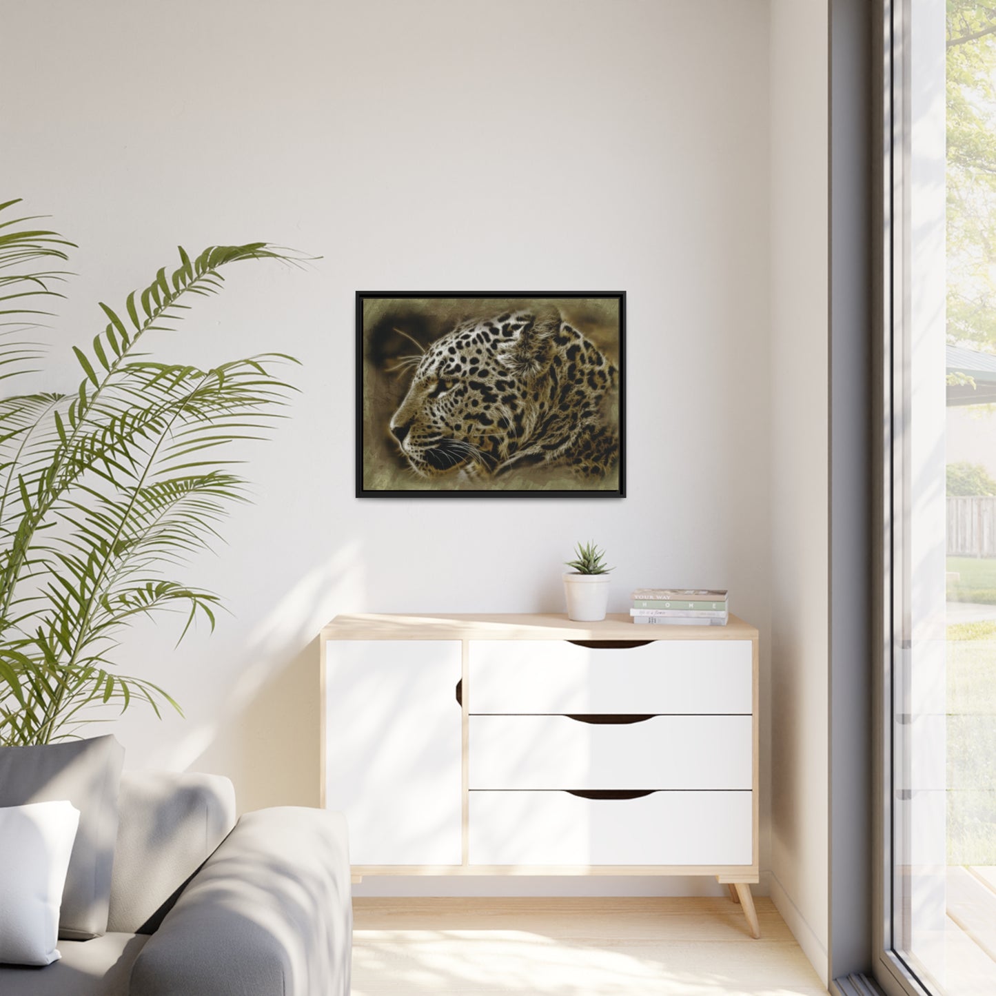 Jaguar Matte Canvas, Black Frame