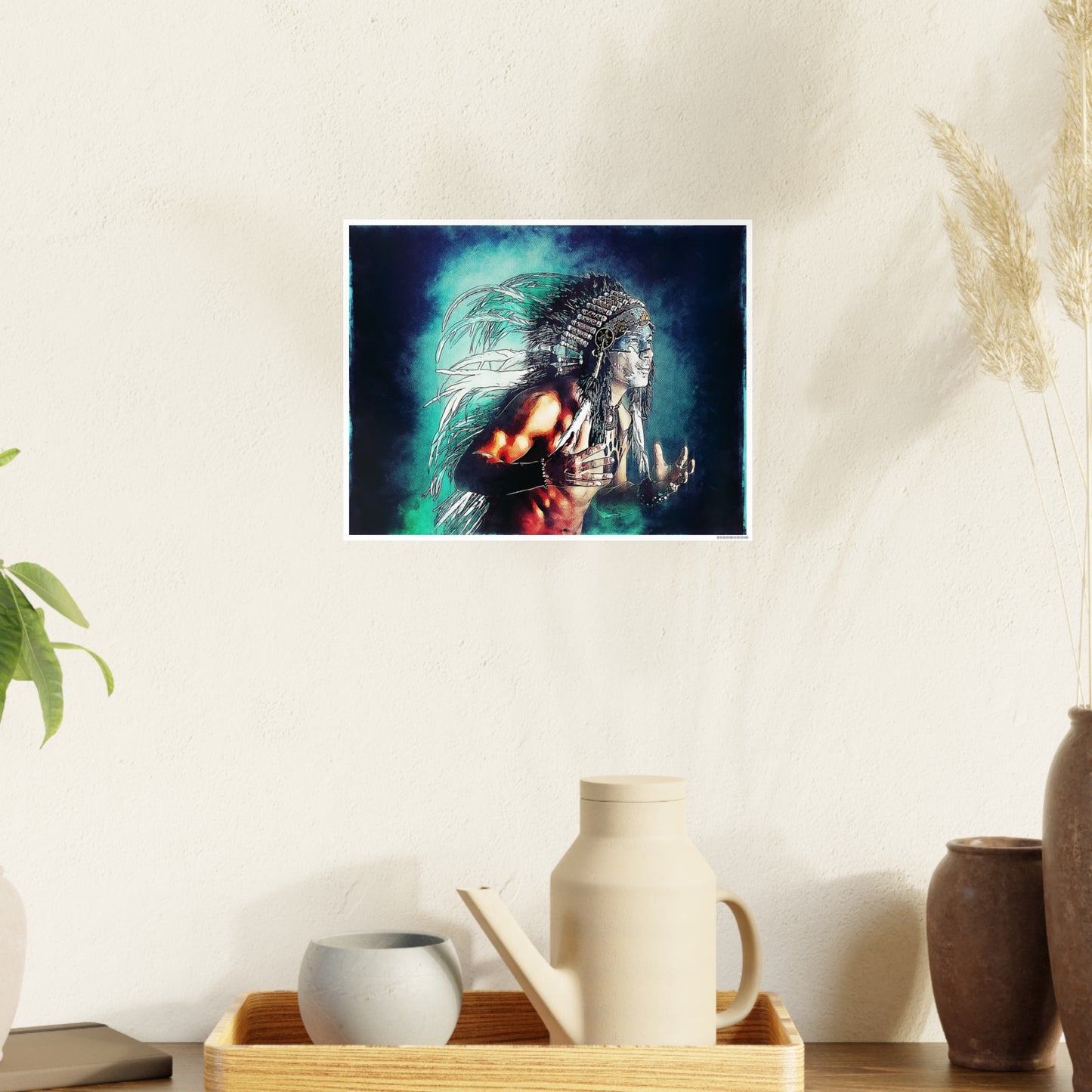 First Nation Man Photo Art Paper Posters