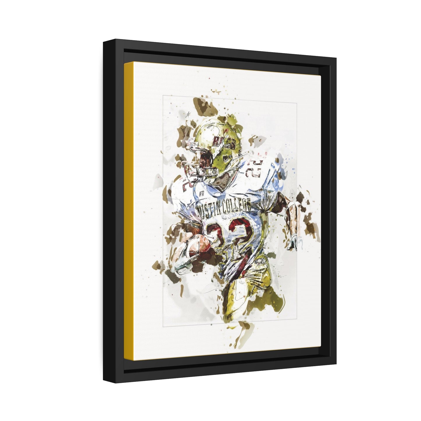Football Matte Canvas, Black Frame