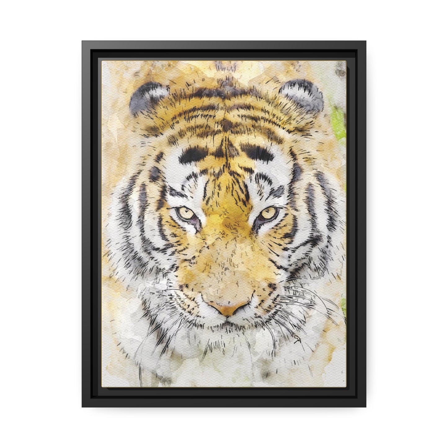 Tiger Matte Canvas, Black Frame