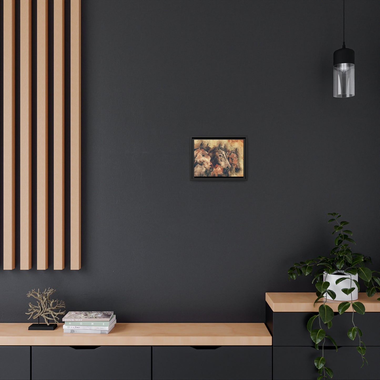 Horses Matte Canvas, Black Frame