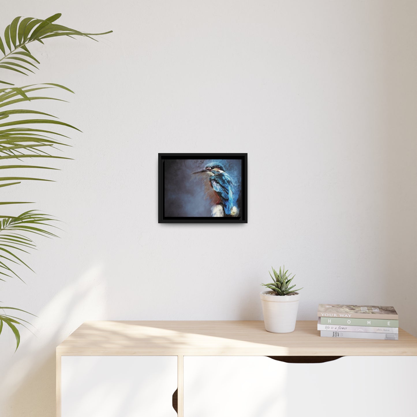 Kingfisher Matte Canvas, Black Frame